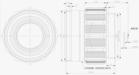 FWD-19-01 19mm LWIR Motorized Zoom Lens with 8-14μm Wavelength and -40°C to +80°C Operating Temperature for 256×192@12μm Thermal Imaging
