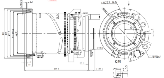 FWD-0326-0R 25-75mm EFL LWIR لنز زوم موتور با طول موج 8-12 μm و تمرکز الکتریکی